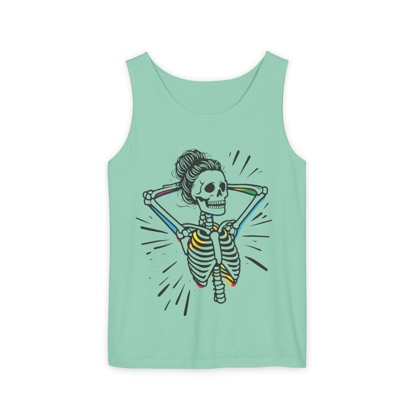 Skeleton Gym Workout Tank Top - Unisex Garment-Dyed