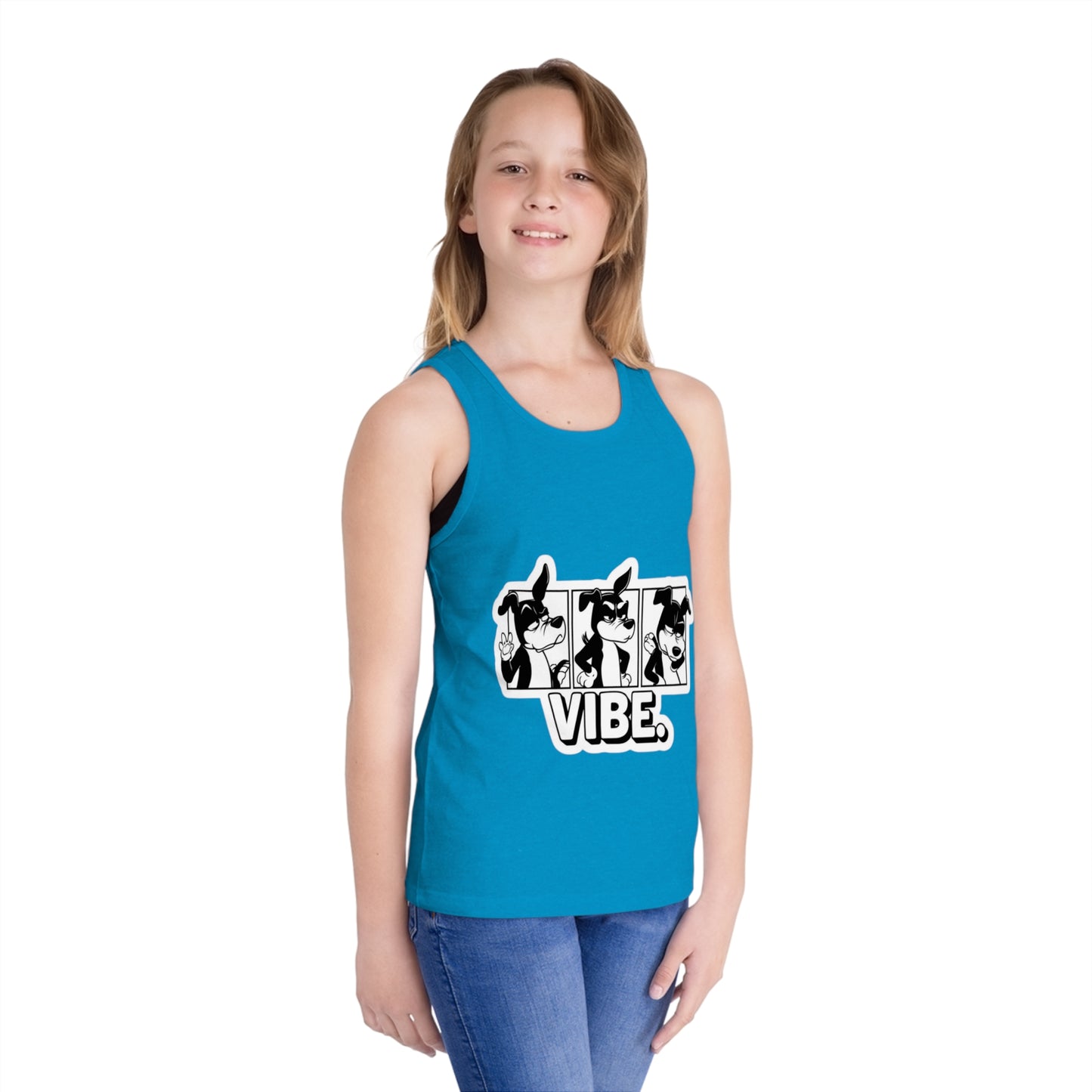 Kids' Jersey Tank Top - Fun Vibe Graphic for Summer Playtime