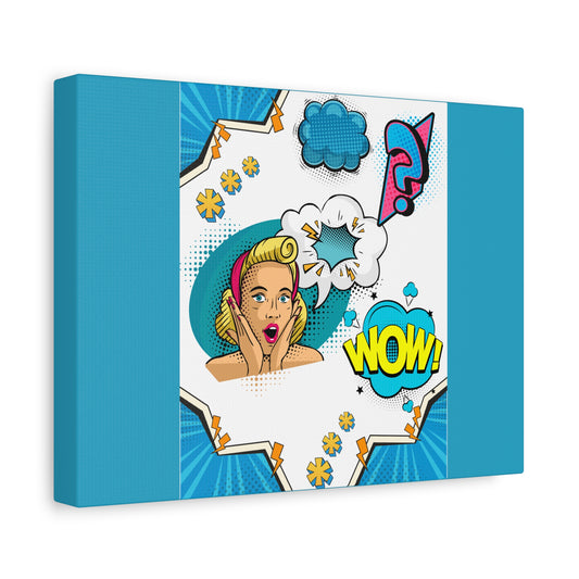 Pop Art Canvas Wall Art - "WOW!" Comic Style Decor